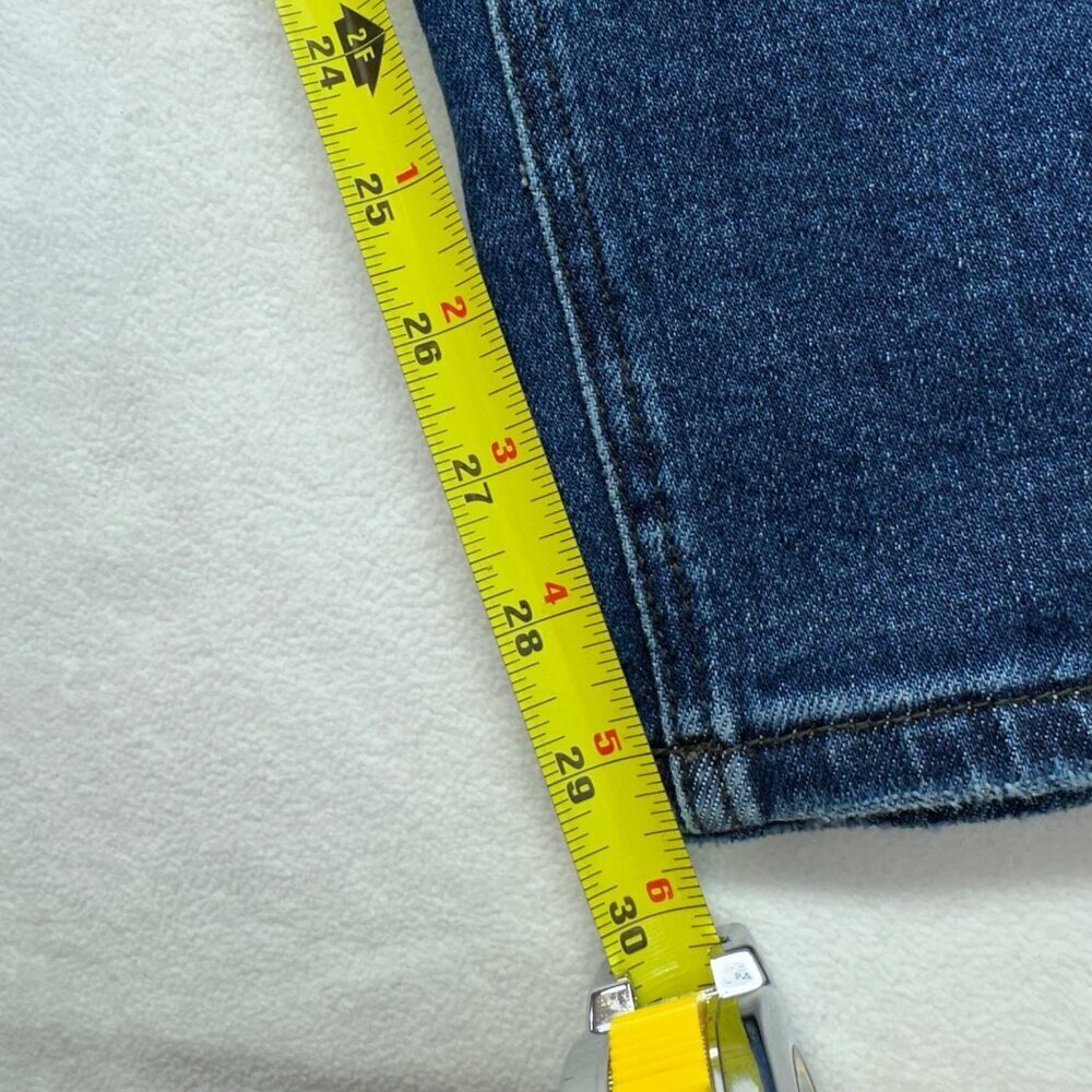 Judy Blue Womens Mid Rise Buffalo Plaid Distressed Jeans Size 14W Stretch Ankle - Picture 11 of 13